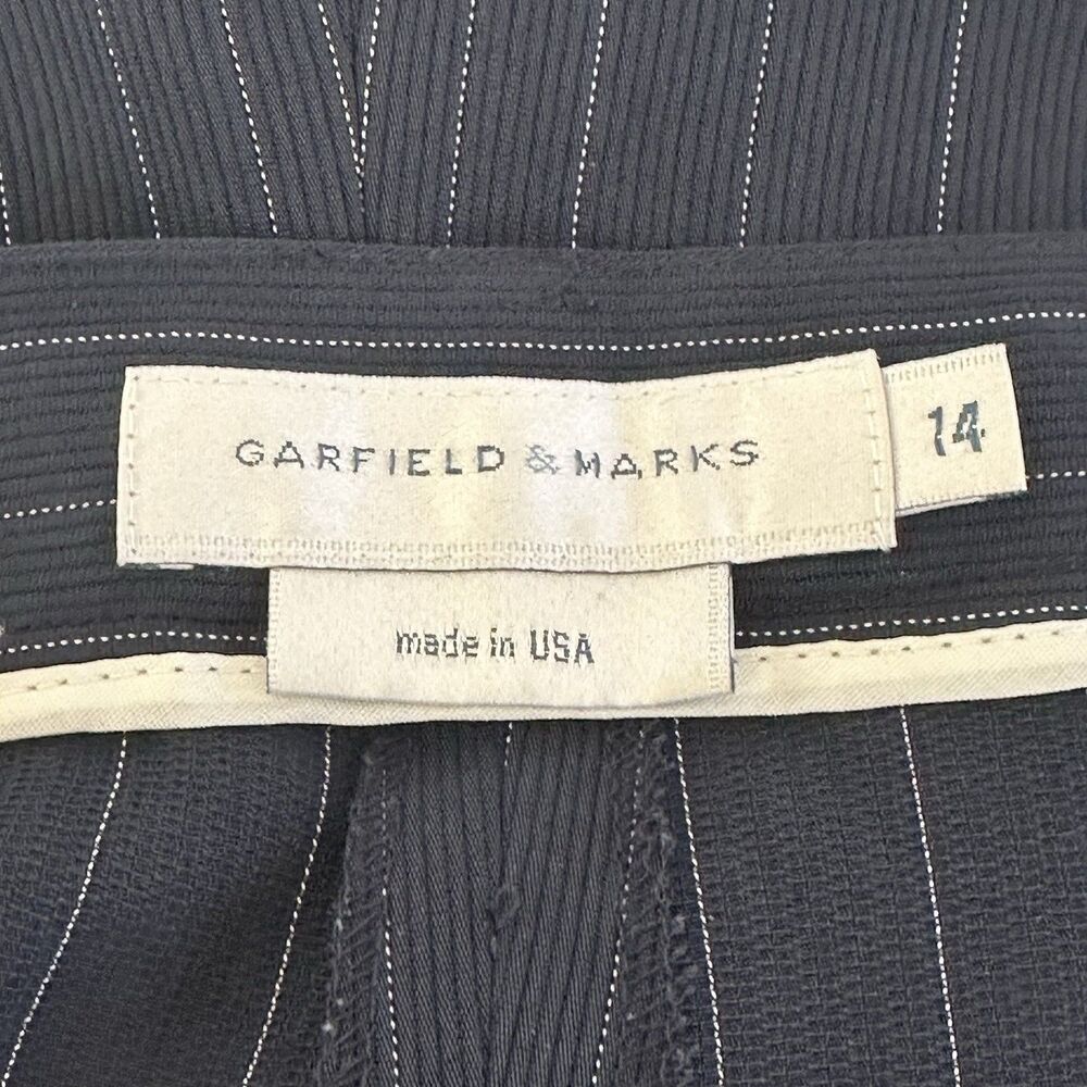 Garfield & Marks Sydney Trouser Black Pinstriped Pants Women's Size 14 Slacks - Picture 7 of 9